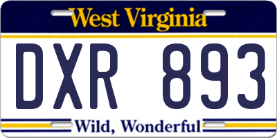 WV license plate DXR893