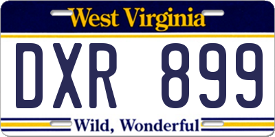 WV license plate DXR899