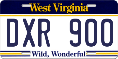 WV license plate DXR900