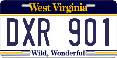 WV license plate DXR901