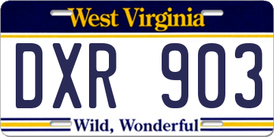 WV license plate DXR903