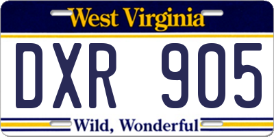 WV license plate DXR905