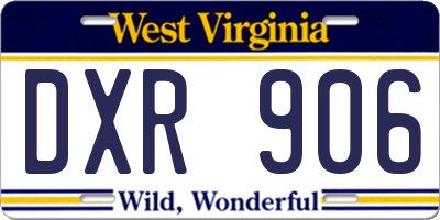 WV license plate DXR906