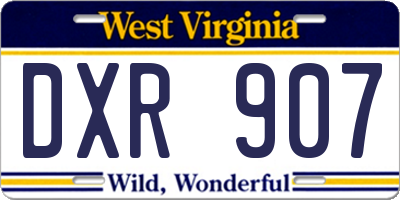 WV license plate DXR907