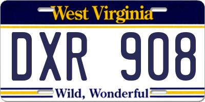 WV license plate DXR908