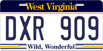 WV license plate DXR909