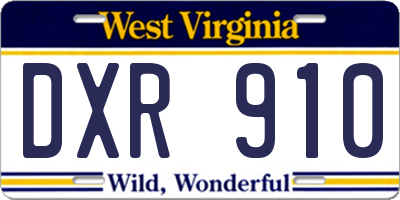 WV license plate DXR910