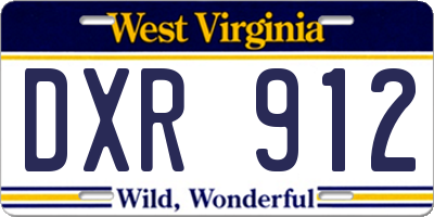 WV license plate DXR912