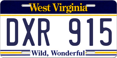 WV license plate DXR915