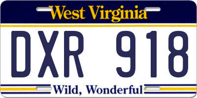 WV license plate DXR918