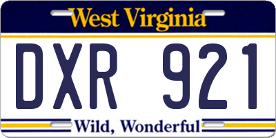 WV license plate DXR921