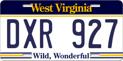 WV license plate DXR927