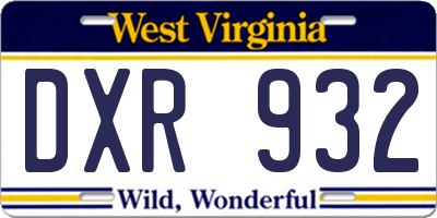 WV license plate DXR932