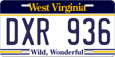 WV license plate DXR936