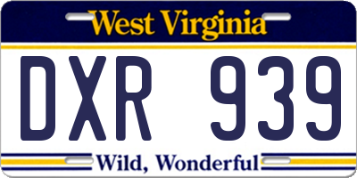 WV license plate DXR939