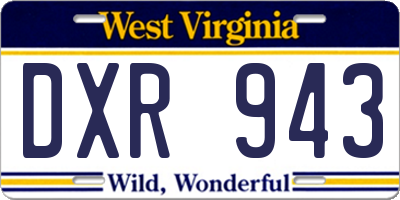 WV license plate DXR943