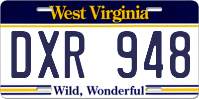 WV license plate DXR948