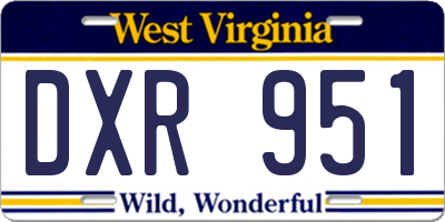 WV license plate DXR951