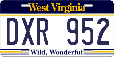 WV license plate DXR952