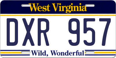 WV license plate DXR957