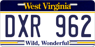 WV license plate DXR962