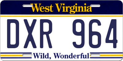 WV license plate DXR964