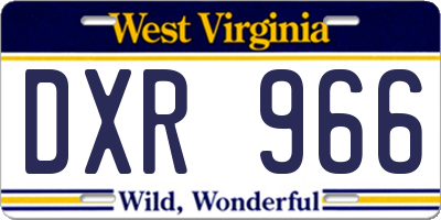 WV license plate DXR966