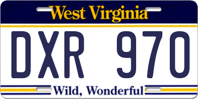 WV license plate DXR970