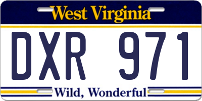 WV license plate DXR971