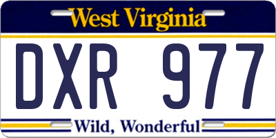 WV license plate DXR977