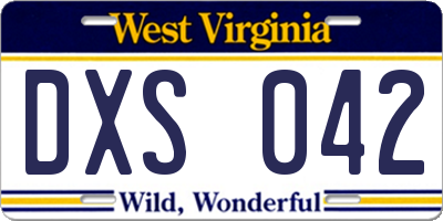 WV license plate DXS042