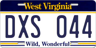 WV license plate DXS044