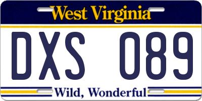 WV license plate DXS089