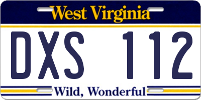 WV license plate DXS112