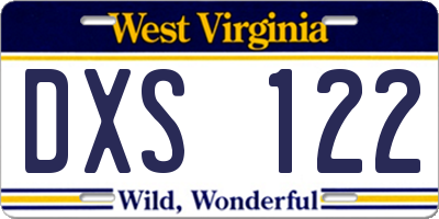 WV license plate DXS122