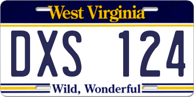 WV license plate DXS124