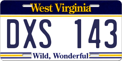 WV license plate DXS143