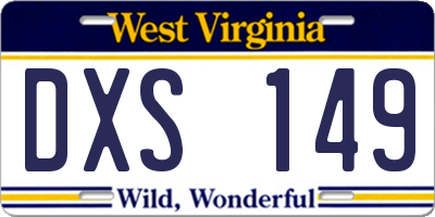 WV license plate DXS149