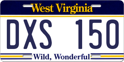 WV license plate DXS150