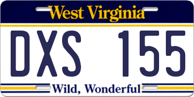 WV license plate DXS155