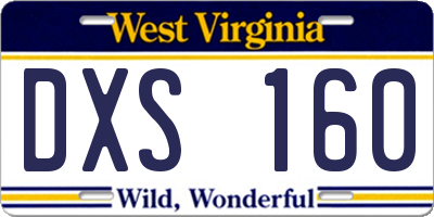 WV license plate DXS160