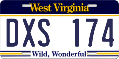WV license plate DXS174
