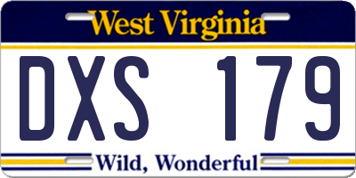 WV license plate DXS179
