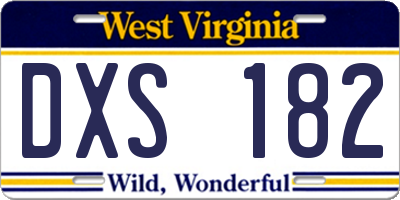 WV license plate DXS182