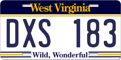 WV license plate DXS183