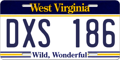 WV license plate DXS186