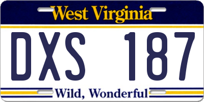 WV license plate DXS187