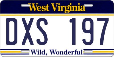 WV license plate DXS197