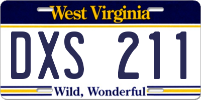 WV license plate DXS211