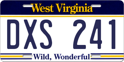 WV license plate DXS241